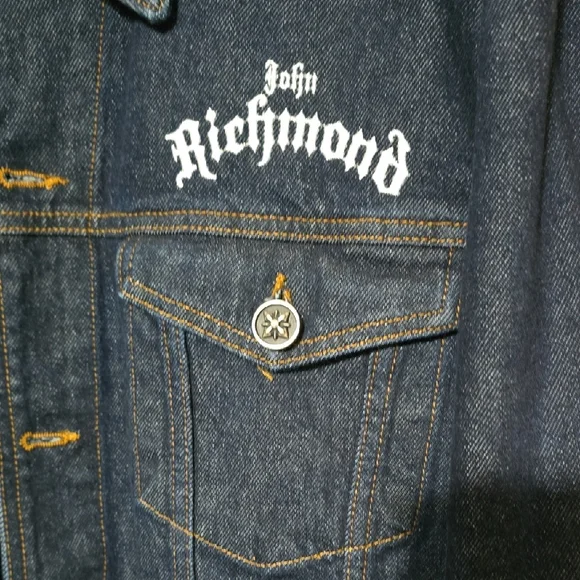 Richmond Men's Dark Blue Denim Jacket - Picture 4 of 7